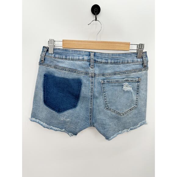 Dex Tuxedo Blue Mid Rise Slim Classic Shorts Stretch Cut Off Womens Size 27 - Picture 2 of 7